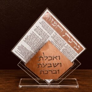 מעמד אקריליק נוסח עדות המזרח 22X26 ס"מ עם 6 ברכונים רוז גולד