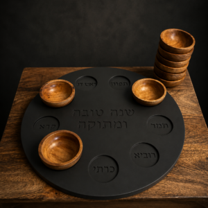 צלחת ראש השנה שחור בטון