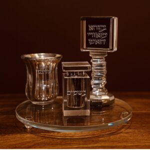 סט הבדלה מהודר מקריסטל כסף